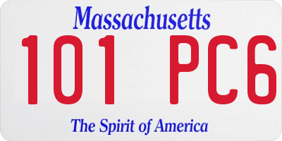 MA license plate 101PC6