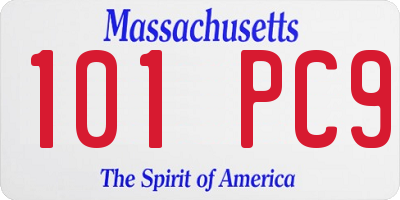 MA license plate 101PC9