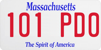 MA license plate 101PD0