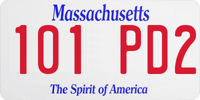 MA license plate 101PD2