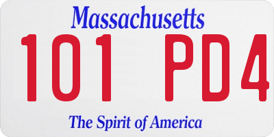 MA license plate 101PD4