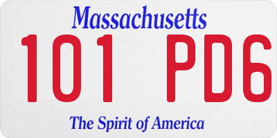 MA license plate 101PD6