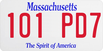 MA license plate 101PD7