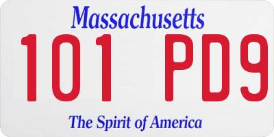 MA license plate 101PD9