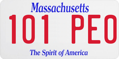 MA license plate 101PE0