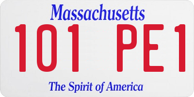 MA license plate 101PE1