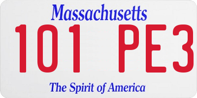 MA license plate 101PE3