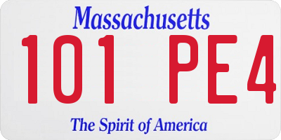 MA license plate 101PE4