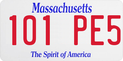 MA license plate 101PE5