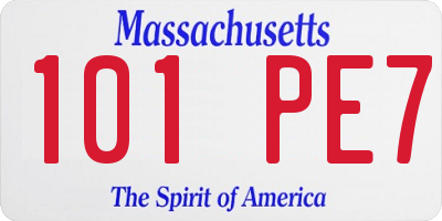 MA license plate 101PE7