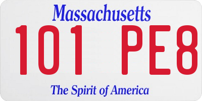 MA license plate 101PE8