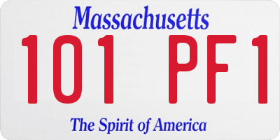 MA license plate 101PF1