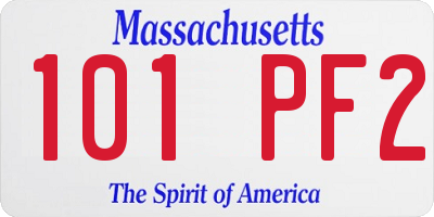 MA license plate 101PF2