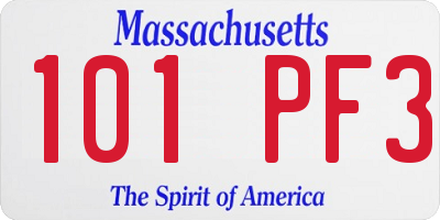 MA license plate 101PF3