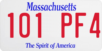 MA license plate 101PF4