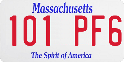 MA license plate 101PF6