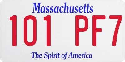 MA license plate 101PF7