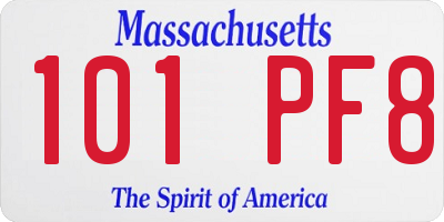 MA license plate 101PF8