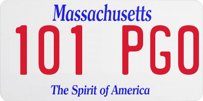 MA license plate 101PG0