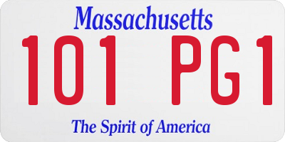 MA license plate 101PG1