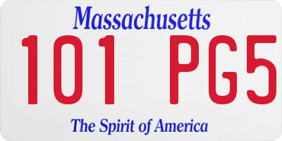 MA license plate 101PG5