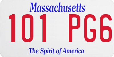 MA license plate 101PG6