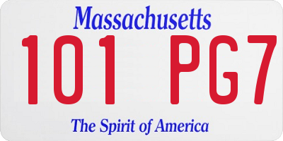 MA license plate 101PG7