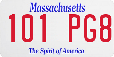 MA license plate 101PG8