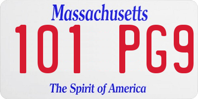 MA license plate 101PG9