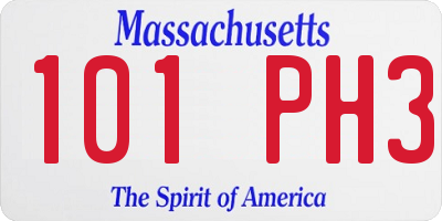 MA license plate 101PH3