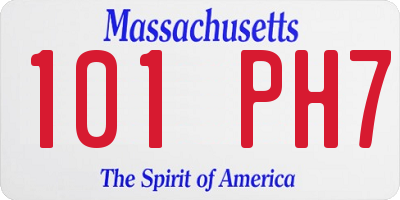 MA license plate 101PH7