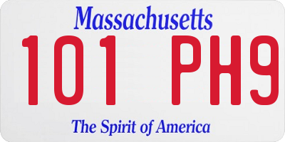 MA license plate 101PH9