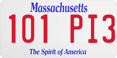 MA license plate 101PI3