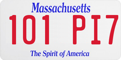 MA license plate 101PI7