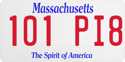 MA license plate 101PI8