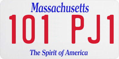 MA license plate 101PJ1