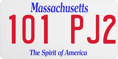 MA license plate 101PJ2