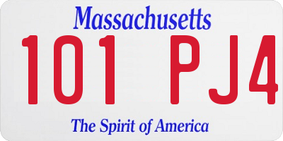 MA license plate 101PJ4