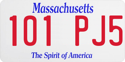 MA license plate 101PJ5