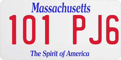 MA license plate 101PJ6