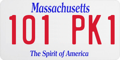 MA license plate 101PK1