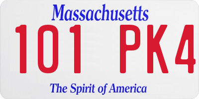 MA license plate 101PK4