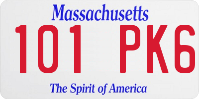 MA license plate 101PK6