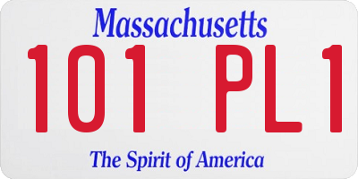 MA license plate 101PL1