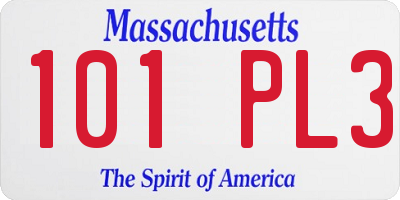 MA license plate 101PL3