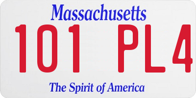 MA license plate 101PL4