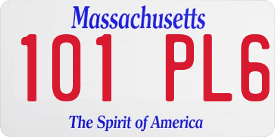 MA license plate 101PL6