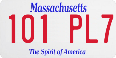 MA license plate 101PL7