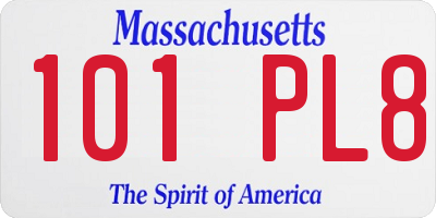 MA license plate 101PL8