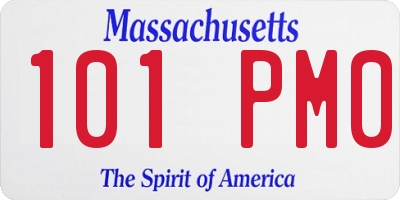 MA license plate 101PM0